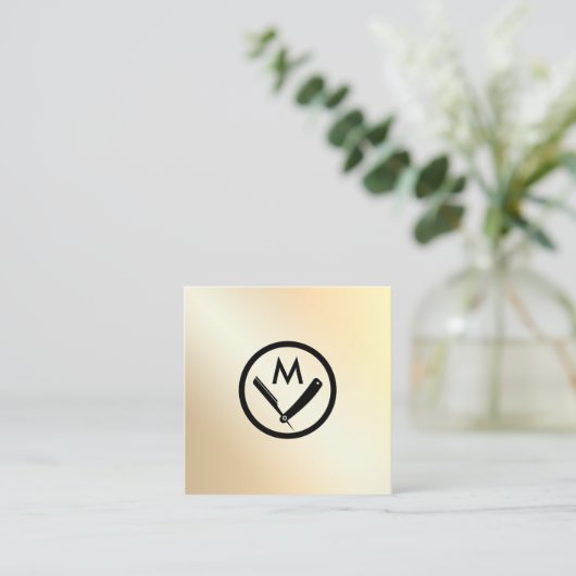 Logo van goudmakreel vierkante visitekaartje (Staand voorkant)