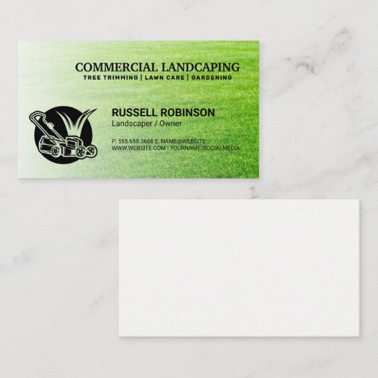 Logo van grasmaaier | Gazon landschap Visitekaartje (Voorkant / Achterkant)