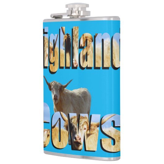 Logo van het Afbeelding van de hoge Koe, Heupfles (Links)