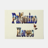 Logo van het Afbeelding van Palomino-paarden, Deurmat (Voorkant)