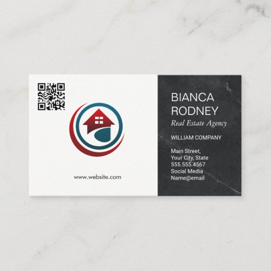 Logo van het Agentschap voor onroerend goed | QR-c Visitekaartje (Voorkant)