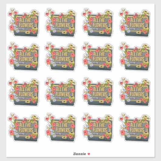 Logo van het All the Flowers Festival Sticker (Vel)