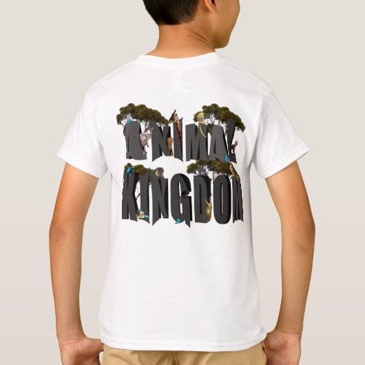 Logo van het dierenrijk met dieren, t-shirt (Achterkant)
