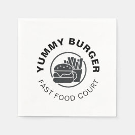 Logo van het fastfoodrestaurant voor een aangepast servet