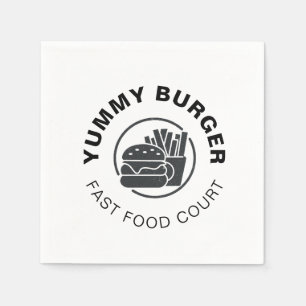Logo van het fastfoodrestaurant voor een aangepast servet