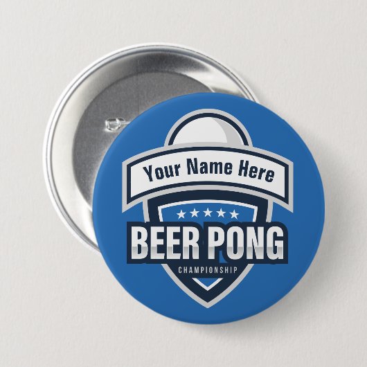 Logo van het kampioenschap beer Pong Ronde Button 7,6 Cm (Voorkant /achterkant)