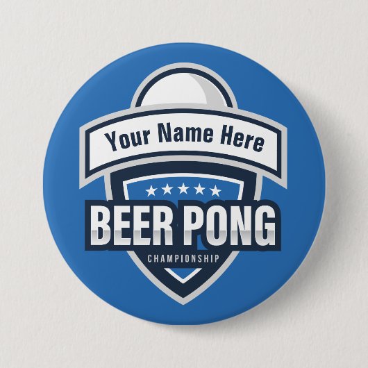 Logo van het kampioenschap beer Pong Ronde Button 7,6 Cm (Voorkant)