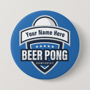 Logo van het  kampioenschap beer Pong Ronde Button 7,6 Cm