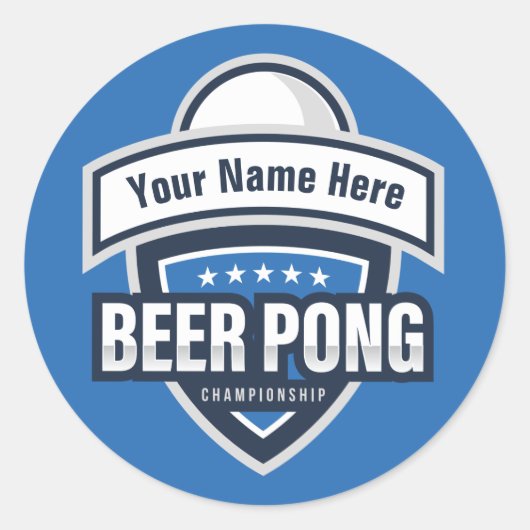 Logo van het  kampioenschap beer Pong Ronde Sticker (Voorkant)