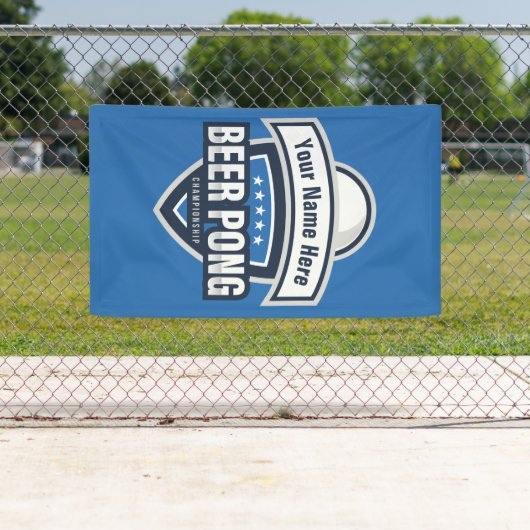 Logo van het kampioenschap beer Pong Spandoek (Insitu)