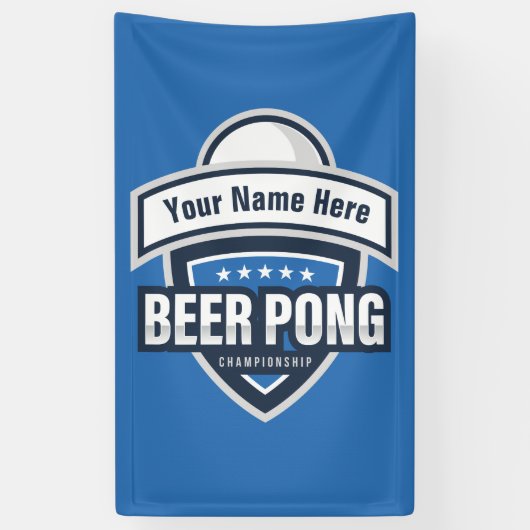Logo van het  kampioenschap beer Pong Spandoek (Verticaal)