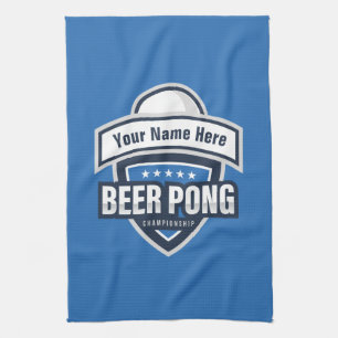 Logo van het  kampioenschap beer Pong Theedoek