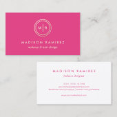 Logo van het Monogram van de Roze Make-up & van Visitekaartje (Voorkant / Achterkant)