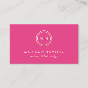 Logo van het Monogram van de Roze Make-up & van Visitekaartje