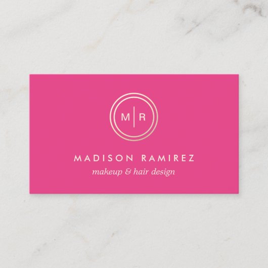Logo van het Monogram van de Roze Make-up & van Visitekaartje (Voorkant)