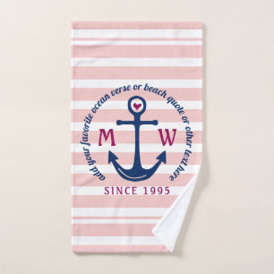 Logo van het Monogram van de Roze Strepen van het Handdoek