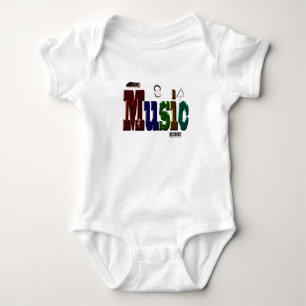 Logo van het muziekAfbeelding met instrumenten; Romper