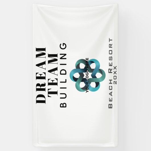 Logo van het team dat Dream Team bouwt Spandoek (Verticaal)