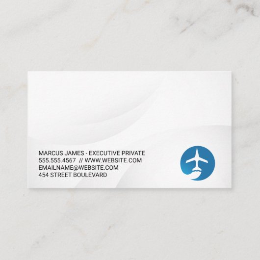 Logo van het vliegtuig | Vluchten Visitekaartje (Achterkant)