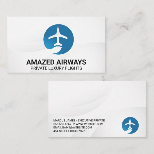 Logo van het vliegtuig | Vluchten Visitekaartje (Voorkant / Achterkant)
