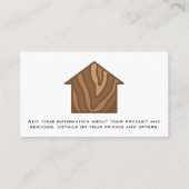 Logo van hout | Houten planken Visitekaartje (Achterkant)