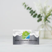 Logo van Huisreinigingservice | Soap Suds | Metaal Visitekaartje (Staand voorkant)