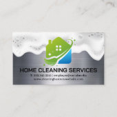 Logo van Huisreinigingservice | Soap Suds | Metaal Visitekaartje (Voorkant)