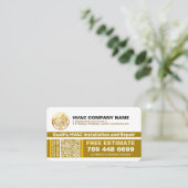 Logo van HVAC-bedrijf, slogans en QR-code | Luxe g Visitekaartje (Staand voorkant)