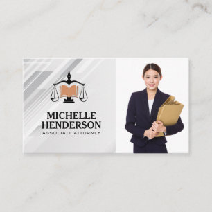Logo van Justitia   Zakenvrouw Visitekaartje