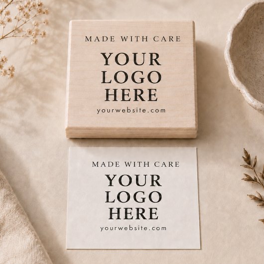 Logo van 'Made with Care' website zakelijk Rubberstempel