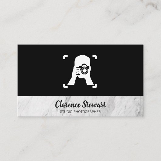 Logo van man die foto maakt visitekaartje (Voorkant)