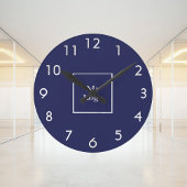 Logo van marineblauw-witte business ronde klok