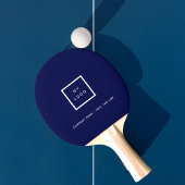 Logo van marineblauw-witte business tafeltennisbatje