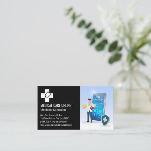 Logo van Medicus | Online Dokter Apps Visitekaartje (Staand voorkant)