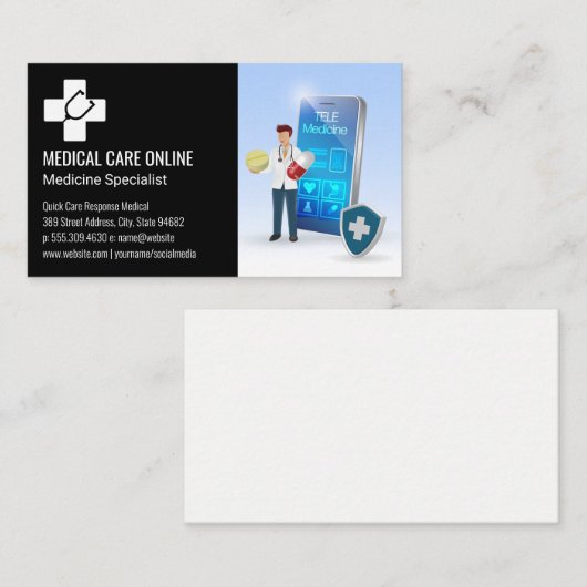 Logo van Medicus | Online Dokter Apps Visitekaartje (Voorkant / Achterkant)