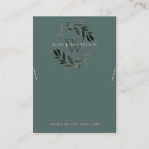 LOGO VAN MONOGRAM KETTING MET GROENPINKFOLIAGE VISITEKAARTJE