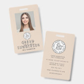 Logo van nagelstudio foto personeels-ID Badge (Voor- en achterkant)