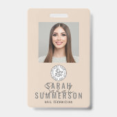 Logo van nagelstudio foto personeels-ID Badge (Voorzijde)