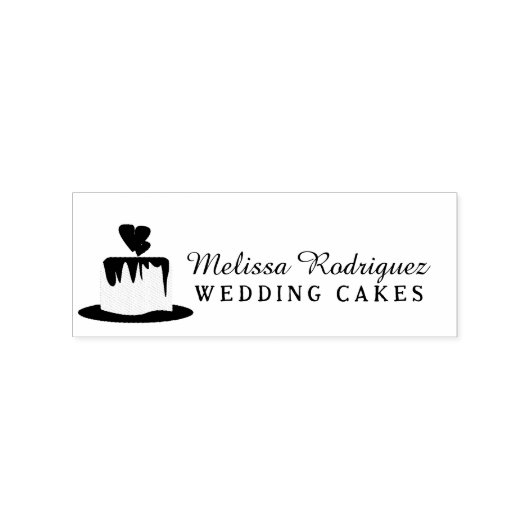 Logo van One Tier Wedding Cake Wedding Baker Rubberstempel (Gestempeld)