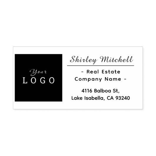 Logo van onroerend goed bedrijf - Aangepaste naam  Rubberstempel (Afrduk)