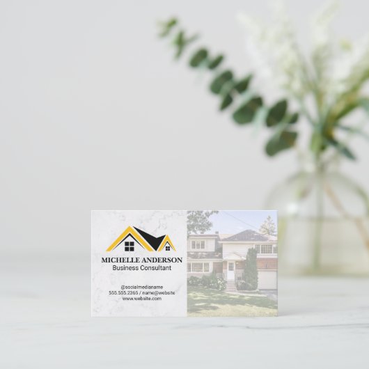 Logo van onroerend goed | Homepage van de groep Visitekaartje (Staand voorkant)