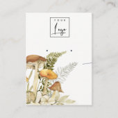 Logo van paddenstoel Fern Foliage die Ketting verd Visitekaartje (Voorkant)