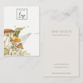 Logo van paddenstoel Fern Foliage die Ketting verd Visitekaartje (Voorkant / Achterkant)