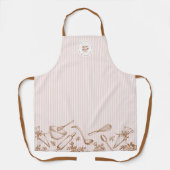 Logo van Pink Stripe Bakery Handgetekende Bakgerei Schort (Voorkant)