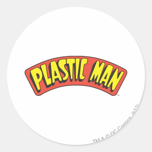 Logo van plastic Man Ronde Sticker (Voorkant)