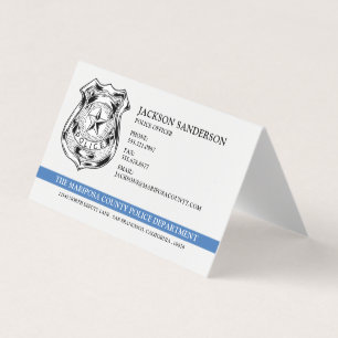 Logo van politieagent bij politieafdeling visitekaartje