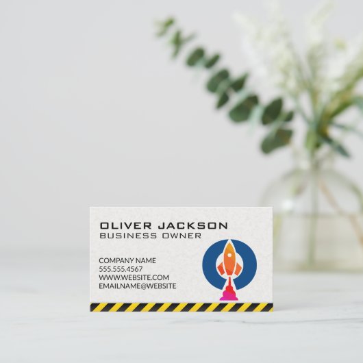 Logo van raketlancering visitekaartje (Staand voorkant)