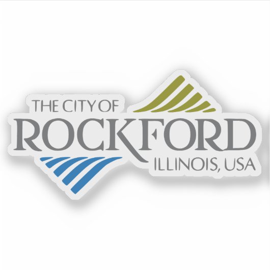 Logo van Rockford, Illinois, VS Sticker (Voorkant)