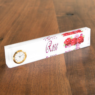 Logo van rozen meisjes met Rozen, Naambordje