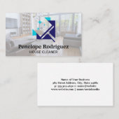 Logo van schoonmaakrubber | Huishoudelijke dienste Visitekaartje (Voorkant / Achterkant)